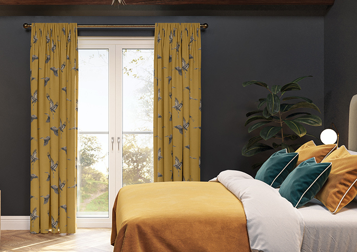 Cranes, Gilt - Made to Measure Curtains - Image 3